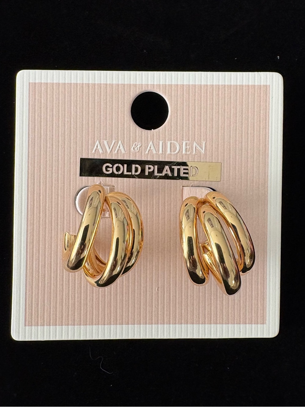 Ava & Aiden Gold Plated Triple Hoop Earrings - Gold
